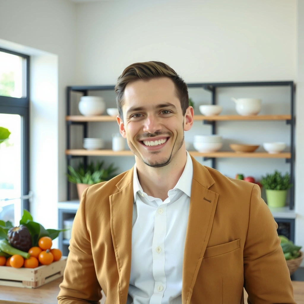 Portrait of Mark Johnson, a dynamic and knowledgeable nutritionist.