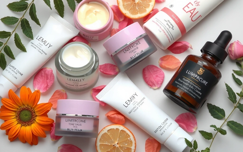 Collection of women's beauty creams